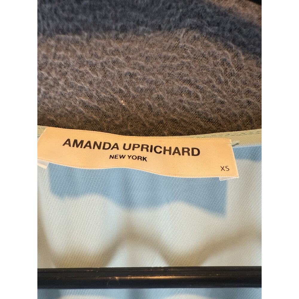 Amanda Uprichard Light Blue Dress XS V Neck Ruffle Smocked Mini Party - Picture 5 of 10